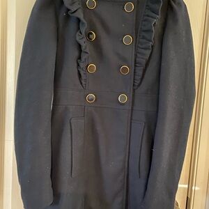 Say What? Black Pea Coat with Gold Accents